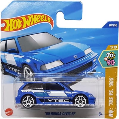 HOT WHEELS HONDA '90 CIVIC EF BLUE 28/250 1:64 HW '70S VS '90S