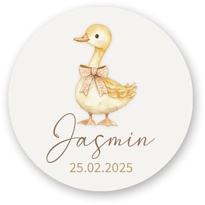 25x Sluitsticker - Eendje - Sluitzegel Naam en geboortedatum - Sluitzegel geboorte - Sluitstickers Pimp Studio