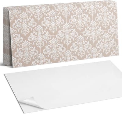 Coloray Plaktegels - Elegant plantenpatroon Wandtegel Zelfklevend - 60 cm x 30 cm - Beige Plaktegels - 6 stuks - Rechthoek PVC Tegels - Plaktegels Keuken - Zelfklevende Vloertegels Badkamer - Vinyltegels Vloer Zelfklevend - Zelfklevende Wandtegels