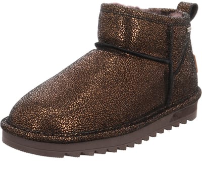 Natural Sense dames leren enkellaars Elbe 1152986 Warme voering goud glitter