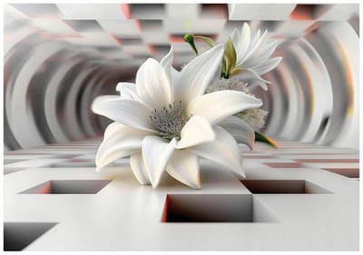 WALLARENA - Fotobehang - 150x105 cm - 3D bloemen abstract voor slaapkamer en woonkamer, vliesbehang