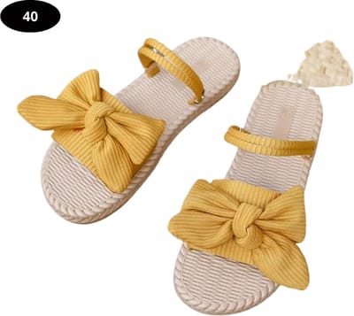 Livano Slippers Dames - Teenslippers - Flip Flops - Comfortabel - Zomer - Geel - 40