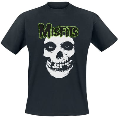 Misfits T-shirt - Green Skull - S tot XXL - voor Mannen - zwart