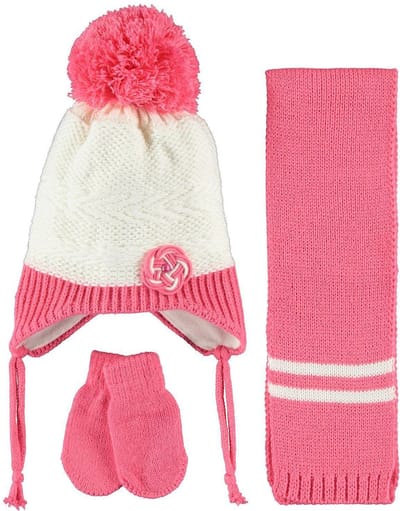 3-delige set baby muts met sjaal en wanten -  0 - 12 maanden