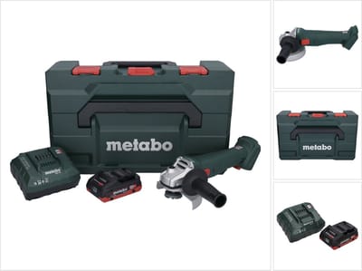 Metabo W 18 L 9-125 accu haakse slijper 18 V 125 mm + 1x accu 4,0 Ah + oplader + metaBOX