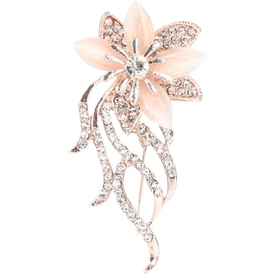 Broche élégante en alliage avec strass pour femme, accessoire de décoration de vêtements white