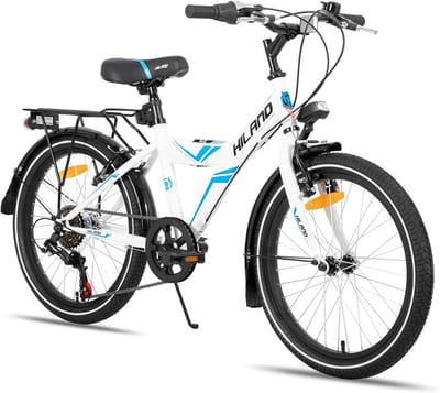 Kinder Mountainbike - Jongens Meisjesfiets - Buiten Fietsen - 6 Versnellingen - 20 Inch - Wit