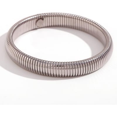 Bracelet Élastique pour Femme, Texture de Bijou Exquise, Design à Ajustement Élastique, Bijou Polyvalent pour les Déplacements et les Loisirs. argenté