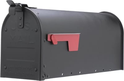 Aluminium Post Mount Brievenbus met Medium Capaciteit in Getextureerd Zwart