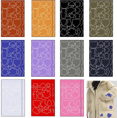 Dailygoods- Reparatiepatch 22 Stuks - Zelfklevende Patches - Waterdichte Reparatie - Donsjack/Leer - Multicolor 5,5 x 7,3 cm - Flexibele Oplossing - Reparatiepleister