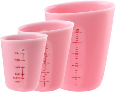 Set van 3 Siliconen Maatbekers, Antikleef Mengbekers voor Epoxyhars, DIY Creaties en Keuken, 125/250/500ml, Perfect voor Laboratorium en Knutselen
