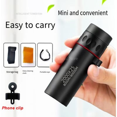 2000x25 HD Professionele Monoculair met Groot Bereik en Mini Draagbare Telescoop voor buiten kamperen en jagen