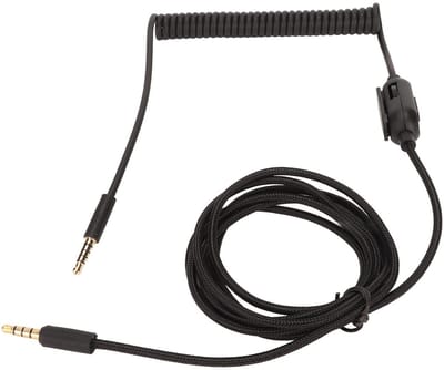 Dailygoods- Geluidskabel 200cm - 3,5 Mm Mannelijke/3,5 Mm Mannelijke - Veerkabel - Compatibel met G433/G233/G Pro - Zuurstofvrije Koperen Kern - Plug and Play - Hoofdtelefoonkabel