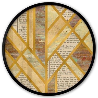 Poster in lijst Rond - Fotolijst 40x40 cm - Posters - Vintage - Marmer - Goud - Ronde posterlijst zwart - Decoratie - Wanddecoratie woonkamer - Muurdecoratie slaapkamer