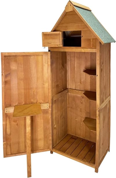 MKSS® Tuinkast Hout - Tuinkist - Tuinkasten voor Buiten - Tuinberging - 50x75x180cm