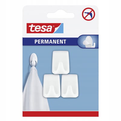 Tesa Permanent Serie - Zelfklevende Haken - 3 Stuks - Wit
