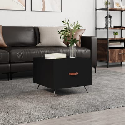vidaXL - Salontafel - 50x50x40 - cm - bewerkt - hout - zwart
