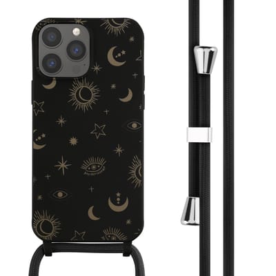 imoshion Hoesje - Geschikt voor Apple iPhone 13 Pro Max - Siliconen design hoesje met koord - Sky Black