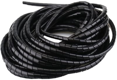Dailygoods - Kabelmanagement - Flexibele kabelorganisatoren - 11 meter - Zwart - Kabelbeschermer - Geschikt voor thuis en kantoor - 8 mm
