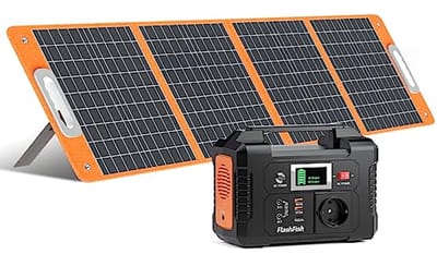 Draagbaar powerstation met zonnepaneel - 151 Wh en 100W opvouwbaar zonnepaneel voor camping en outdoor