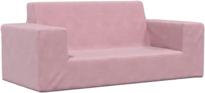 Kinderbank - Peuterbankje Sofa - Spelen Lezen Ontspannen - Zachte Pluche Stof - Roze