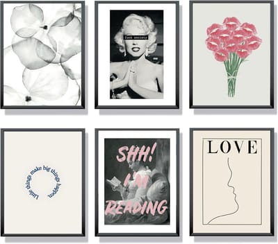 Set van 6 Decoratieve Muurafbeeldingen Zonder Lijst voor Woonkamer en Slaapkamer