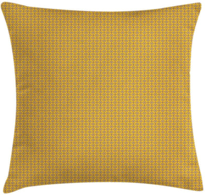 ABAKUHAUS Kussenhoes Geometrisch – 60x60 cm – Mosterdgeel/Violet