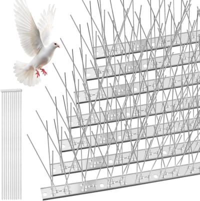 Roestvrijstalen vogelspikes set van 7 stuks, 25 cm lang, effectief om duiven, kraaien en andere vogels te verjagen in de buitenlucht