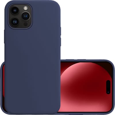 Hoesje - Geschikt voor Apple iPhone 15 Pro - Sterk & Shockproof - Hoes Cover - Siliconen Case - Donkerblauw