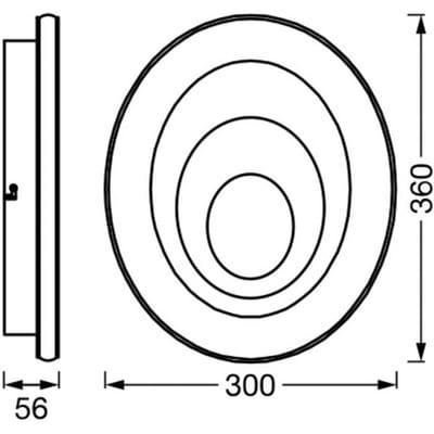 OSRAM ORBIS SPIRAL OVAL LED plafondlamp 360mm, wit, 27W, 2400lm, lichtkleur warmwit, effectieve indirecte lichtverdeling, long life, LED module, ovaal, IP20, 3000K.