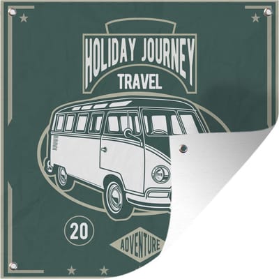 Tuindoek Volkswagen - Groen - Vintage - 100x100 cm