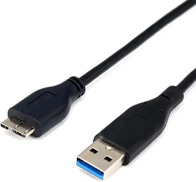 WiseGoods Premium USB-A 3.0 Naar Micro USB-B Datakabel - USB-Kabels - USB Kabel - HDD Externe Harde Schijf Kabels - Zwart 45CM