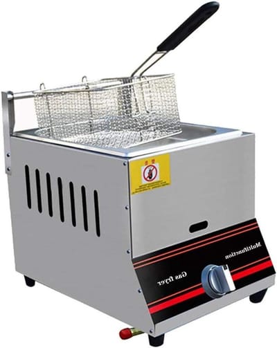 Commerciële Frituurpan - Gas Frituurpan - Grote Hoeveelheden Frituren - Dubbele Temperatuurregeling - 6L - 12L - Zilver