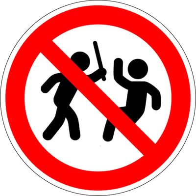 Verboden voor geweld sticker 100 mm