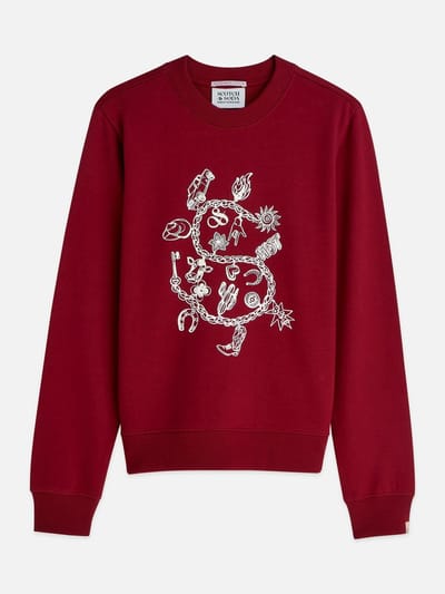 Scotch & Soda Chest Artwork Regular-Fit Sweatshirt