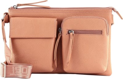 JOST Leren Schoudertas Vika Crossover Bag Apricot Oud roze