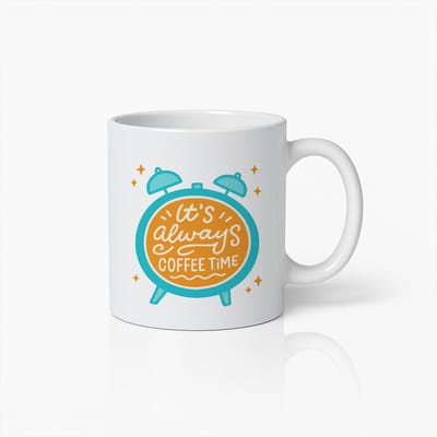 Het Is Altijd Koffietijd Mok 330ml – Grappige Koffieliefhebber Beker – Cadeau voor Barista’s, Vrienden & Kantoor