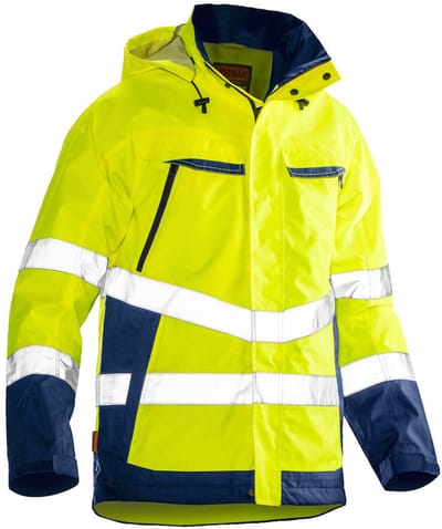 Jobman 1283 Hi-Vis Shell Jacket 65128362 - Geel/Navy - XXL
