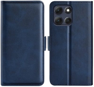 MobyDefend Hoesje - Geschikt voor Motorola Moto G86 Power - Luxe Wallet Book Case (Sluiting Zijkant) - Blauw