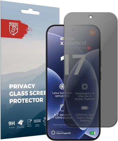 Rosso Privacy Screen Protector Geschikt voor Xiaomi 17 Ultra - 9H Gehard Glas - Case Friendly Tempered Glass - Eenvoudige Installatie