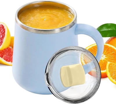 Reiskoffiebeker - Thermobeker Drinkfles - Warme Dranken - Dubbelwandig Roestvrij Staal - 450 ml - Blauw