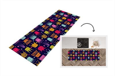 Keukenloper - Loper keuken - Patronen - Kroon - Kleuren - 150x50 cm - Keukenloper vinyl