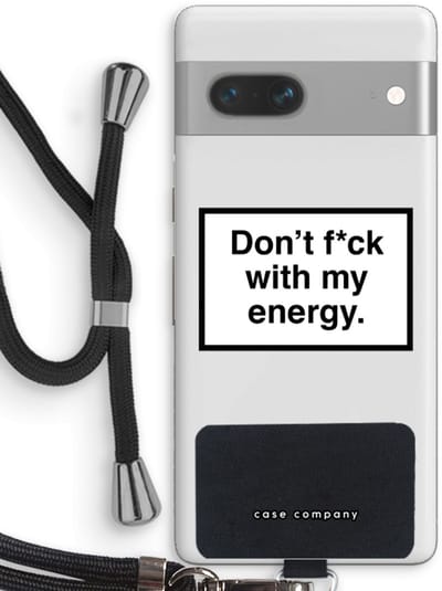 Case Company® - Hoesje met koord geschikt voor Google Pixel 7 hoesje met Koord - My energy - Telefoonhoesje met Zwart Koord - Bescherming aan alle Kanten en Over de Schermrand