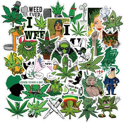 Stoner Wiet Stickers - set 50 stuks - Laptop Stickers - Stickervellen