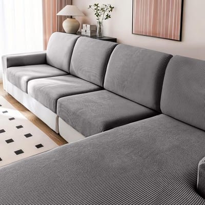 Antislip stretch bankovertrek van corduroy, wasbaar en duurzaam voor comfortabele zitkussens en rugleuningen