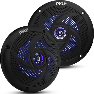 Pyle Luidsprekers - Waterdichte Marine Speakers - Luidspreker voor Boten - Weerbestendig 2-Weg Speakers - Buitenluidsprekers - Audio Stereosysteem met LED Verlichting - 240 Watt - 1 Paar - Zwart
