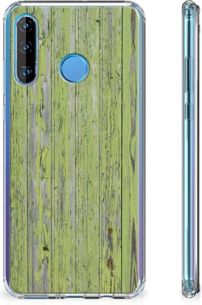 Huawei P30 Lite Stevig Telefoonhoesje Green Wood