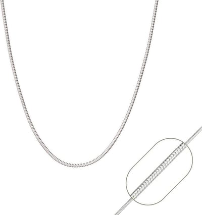 Fako Bijoux® - Ketting - Slang - 1mm - 40cm - Zilverkleurig