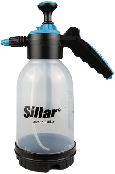 Sillar, Drukspuit, handbediende, 2 liter, met ergonomische lans, voor irrigatie, besproeiing, sproeien, instelbare sproeistroom