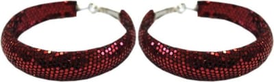 Behave Feestelijke glitter oorbellen dames - glam oorringen - rood - 5cm